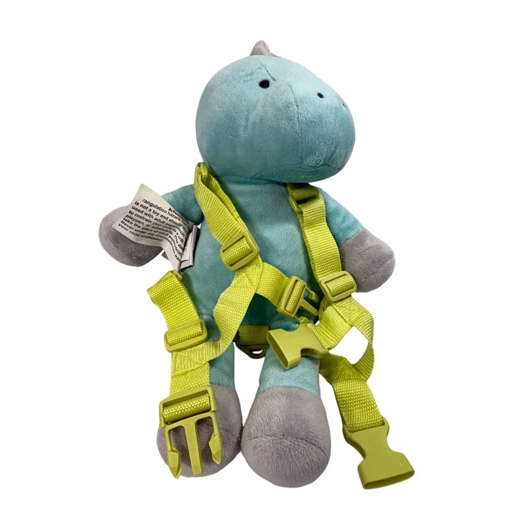Travel Bug Dinosaur Toddler Safety Harness Buddy Plush Blue Green NO LEASH EUC